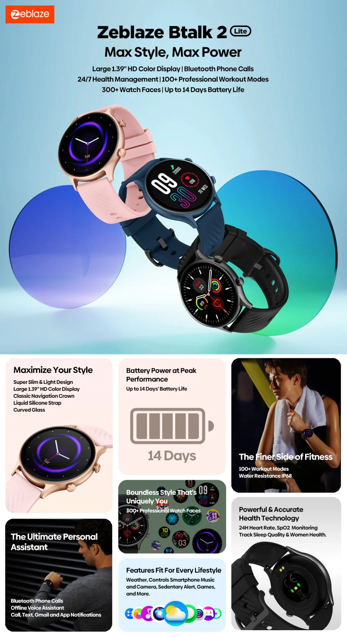 Zeblaze Btalk 2 Lite Bluetooth Calling Smart Watch (1)