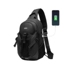 Bange BG-77120 Men Waterproof Crossbody Chest Bag with USB Port