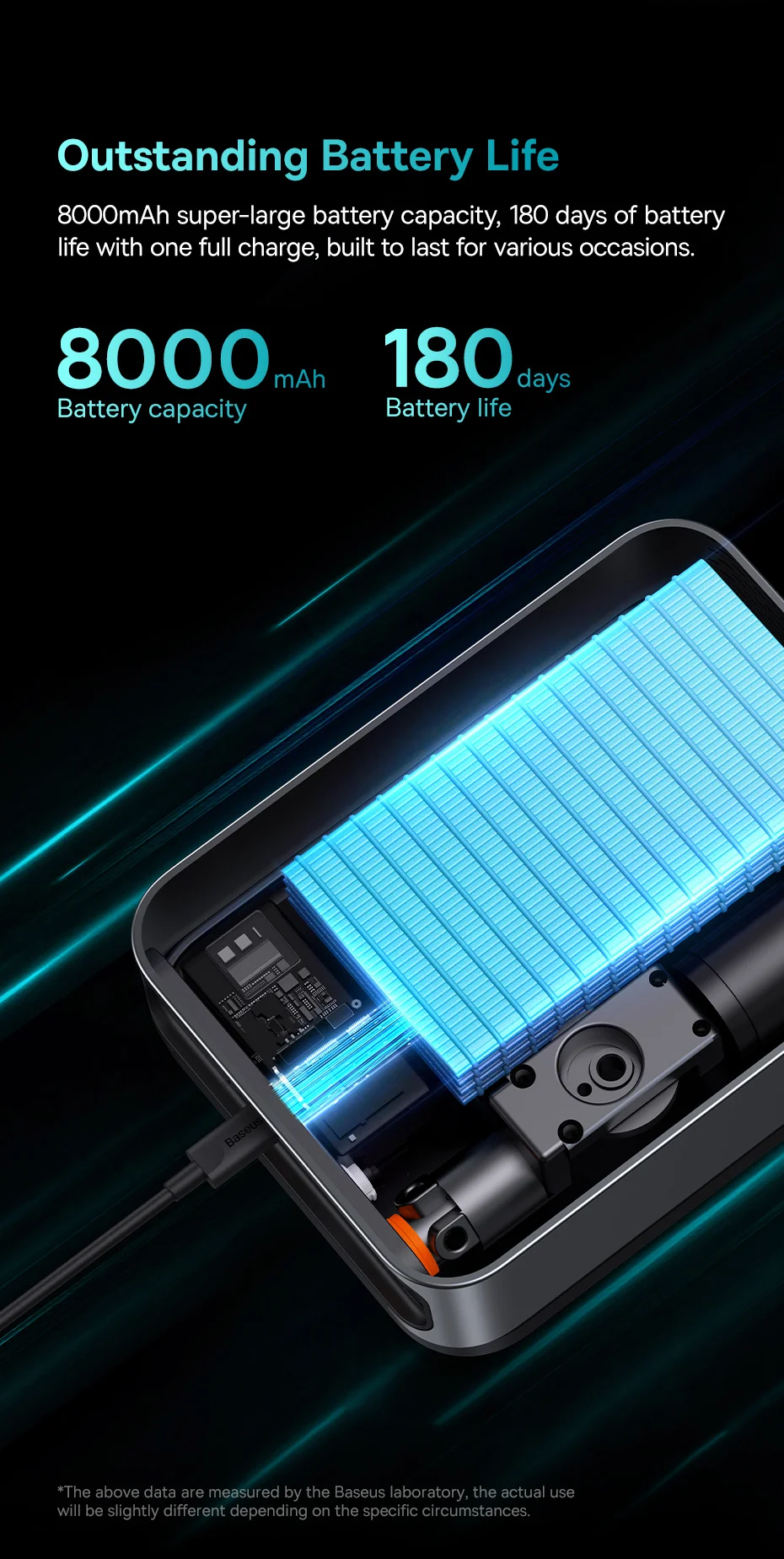 Baseus CGCN000001 Super Energy 2-in-1 Jump Starter 10000mAh 1000A With Tire Inflator (6)