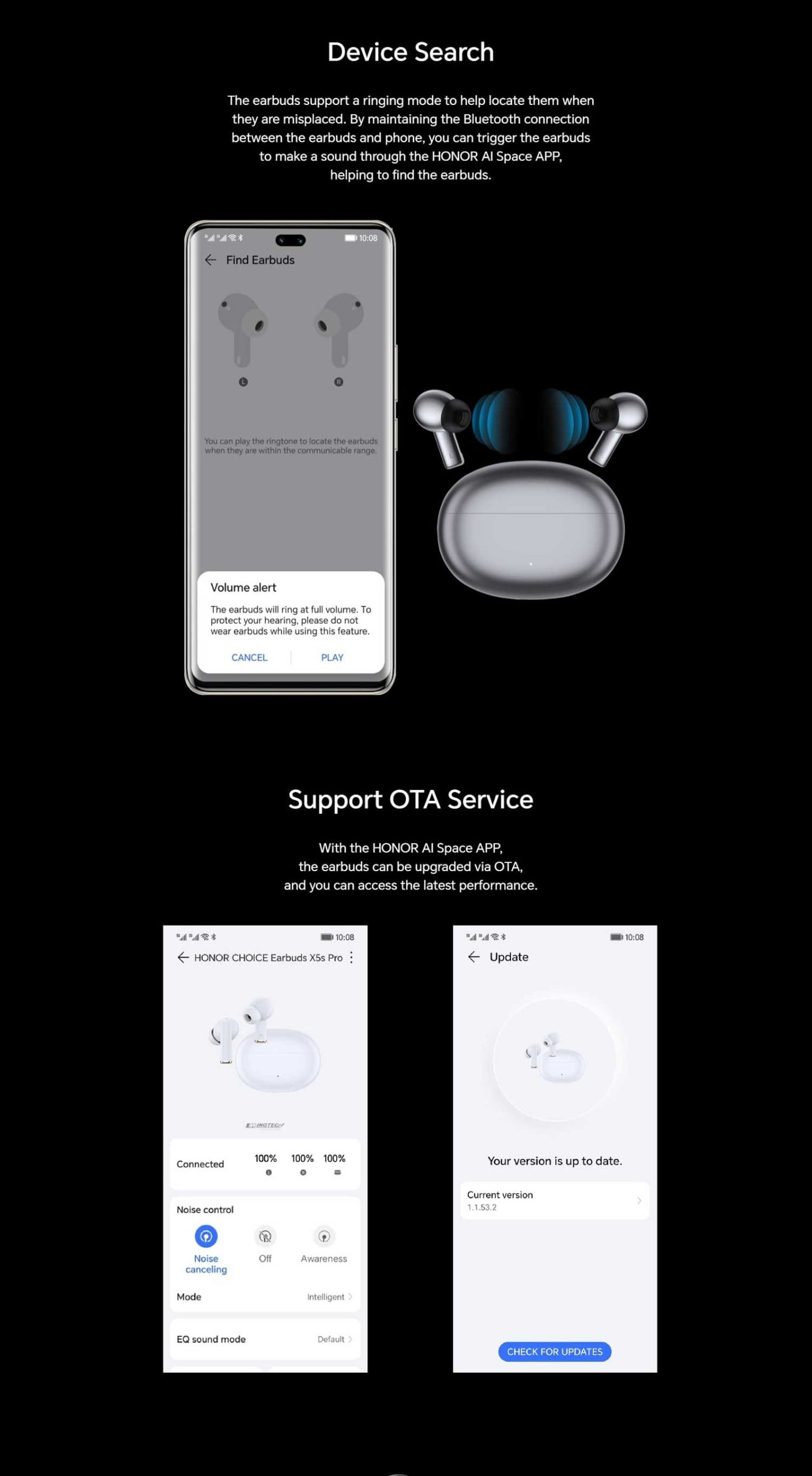 Honor Choice X5 Pro 46dB ANC LDAC HiRes Audio Earbuds