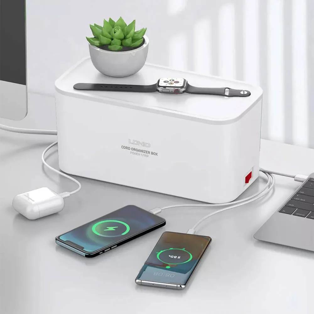 LDNIO SEW5359 15W Wireless Management Power Strip Box 5 AC Outlets 3 USB Ports