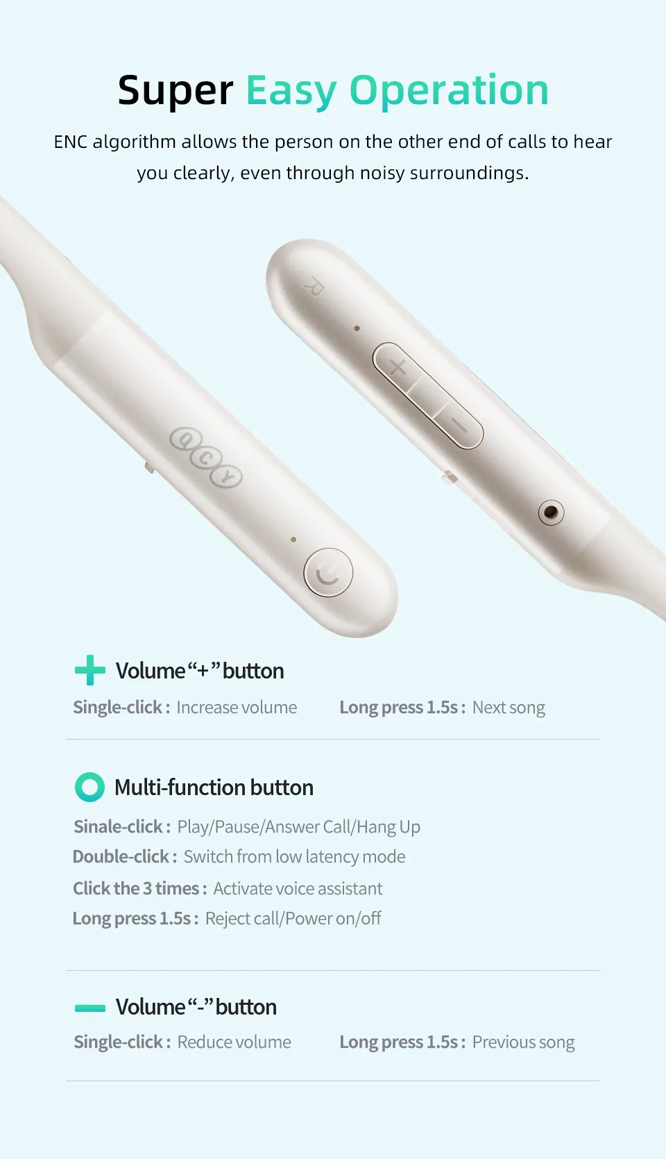 QCY C2 Bluetooth Neckband Headphones (10)