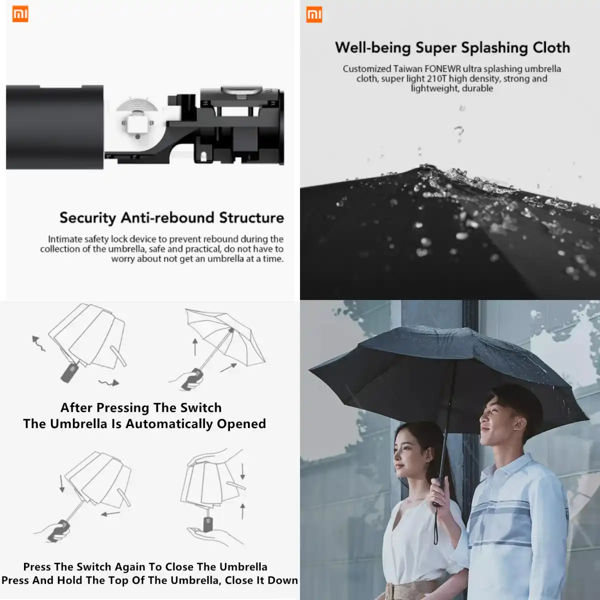 Xiaomi 90fun Automatic Folding Reverse Umbrella with Flashlight
