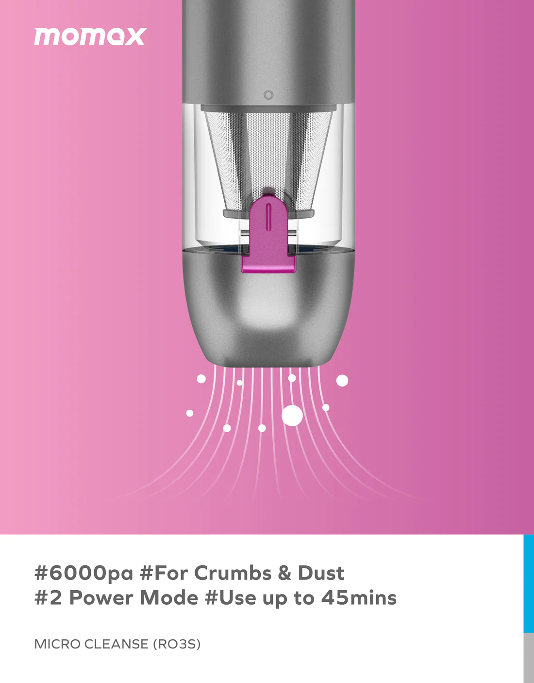 MOMAX RO3 Micro Cleanse Portable Mini Vacuum Cleaner