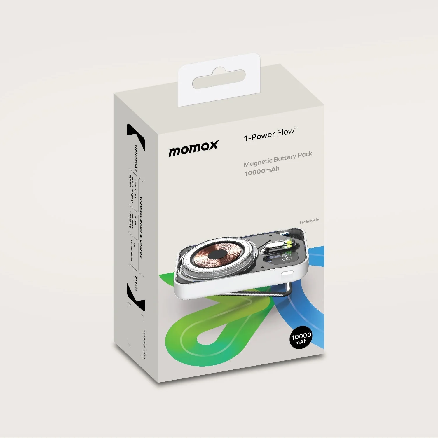 Momax 1-Power Flow+ 10000mAh 15W Wireless Magnetic Battery Pack