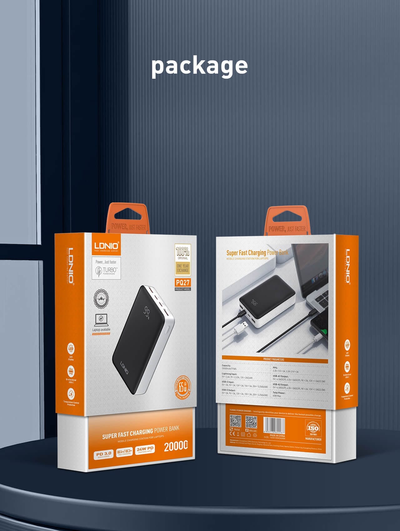 LDNIO PQ27 20000mAh 65W Fast Charging Power Bank