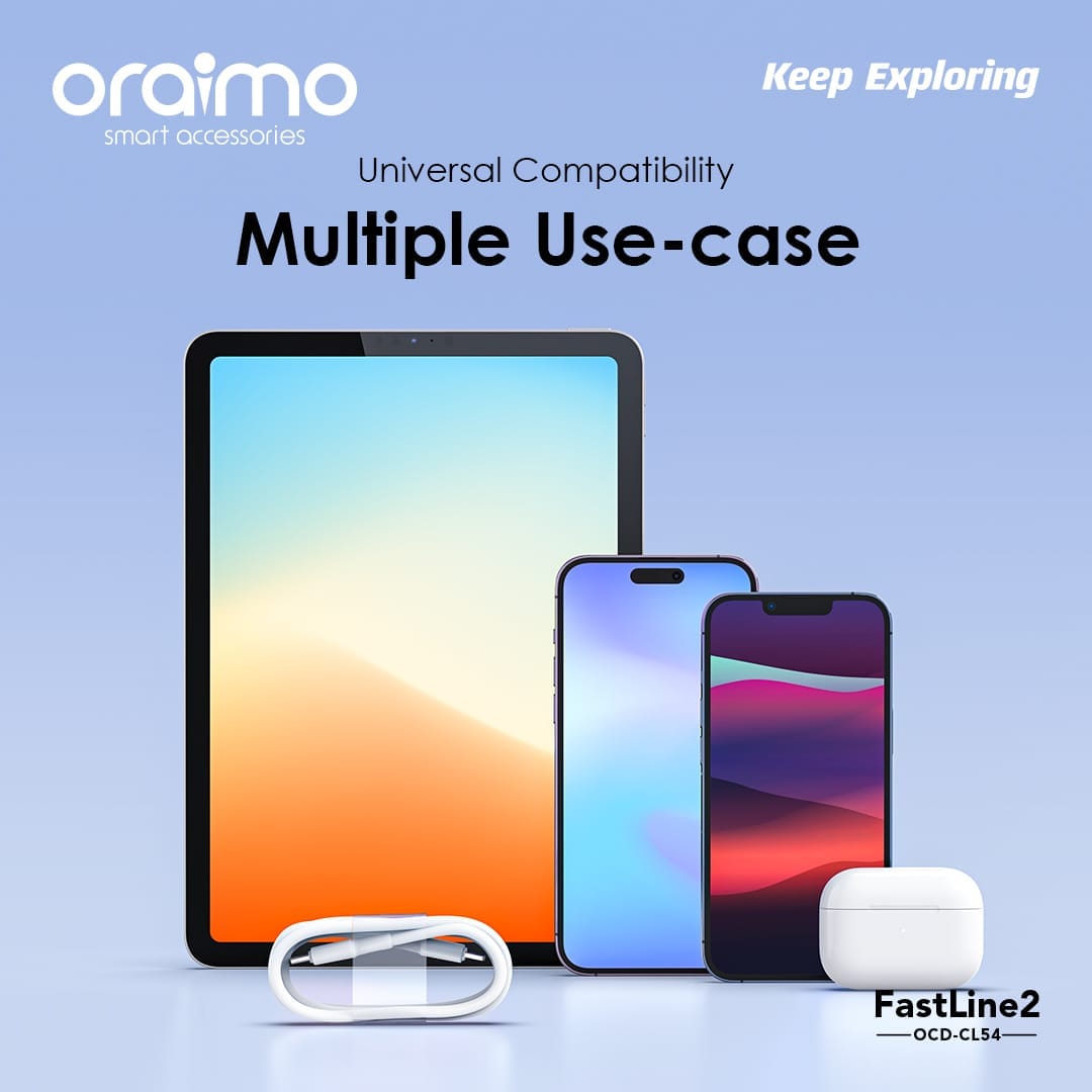 Oraimo FastLine 2 2.4A 1M Type-C to Lightning Cable (OCD-CL54)