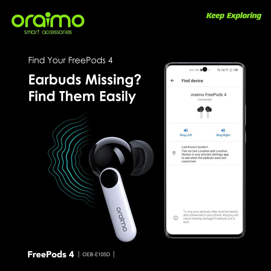 Oraimo FreePods 4 ANC True Wireless Earbuds(OEB-E105D)