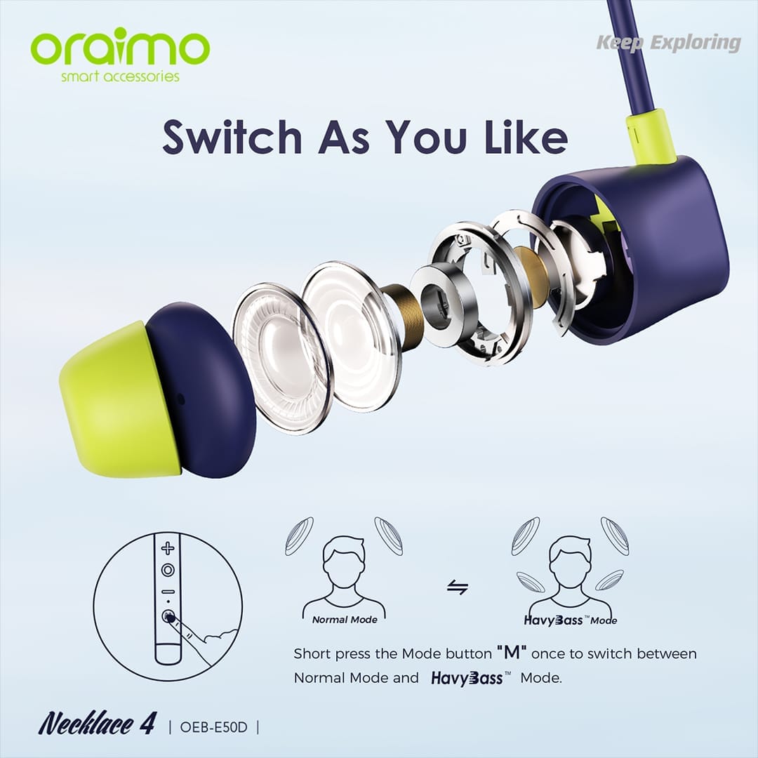 Oraimo Necklace 4 Wireless Neckband (OEB-E50D)