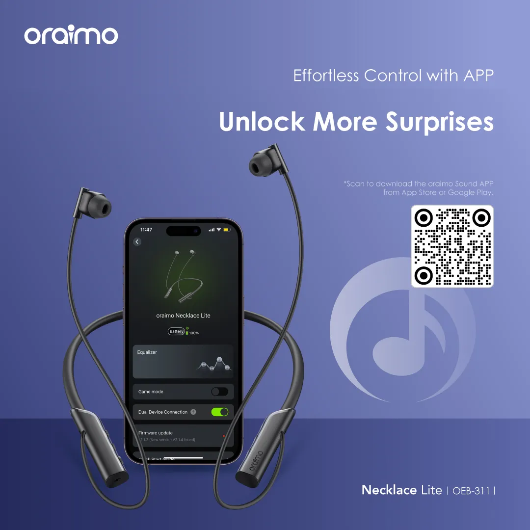 Oraimo OEB-311 Necklace Lite ENC with Vibration Wireless Neckband