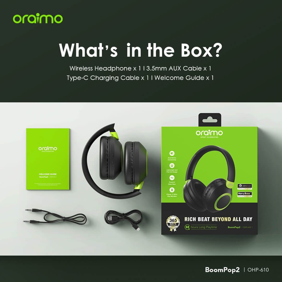 Oraimo OHP-610 BoomPop 2 Wireless Headphones