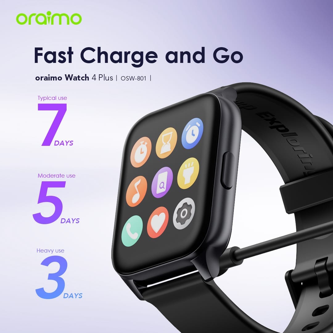 Oraimo Watch 4 Plus BT Calling Smart Watch (OSW-801)