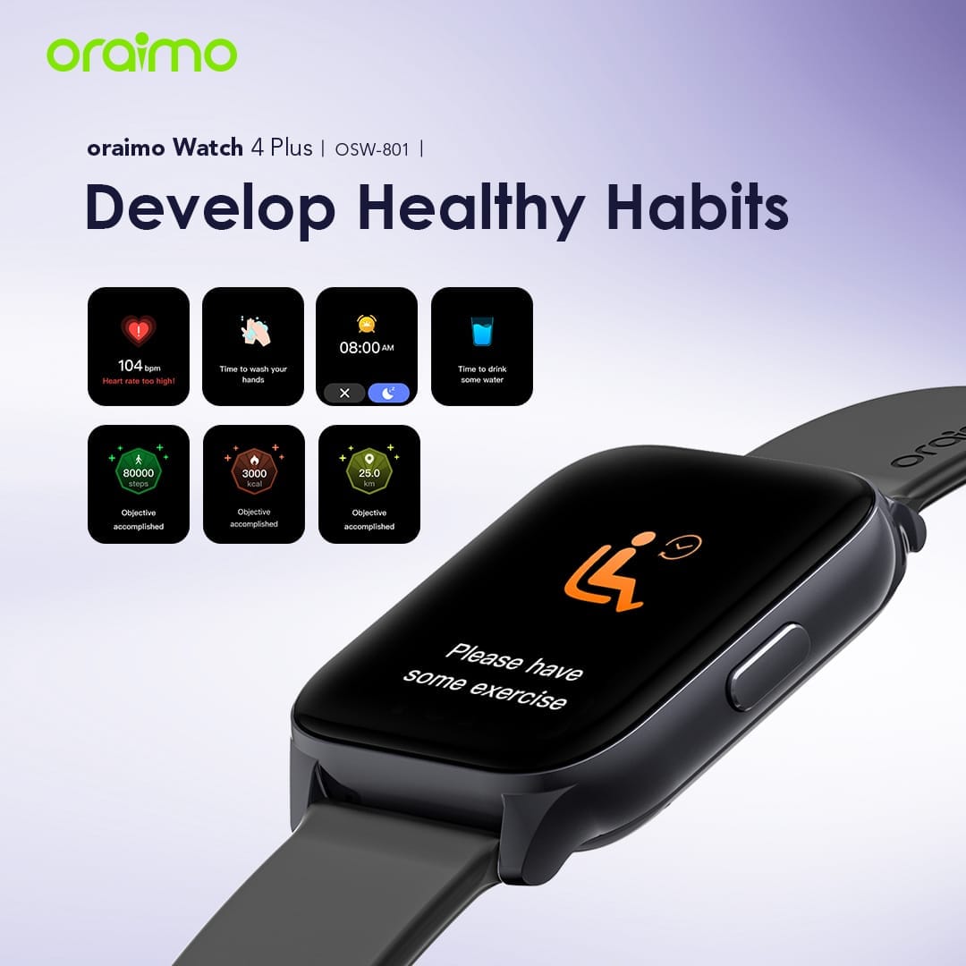 Oraimo Watch 4 Plus BT Calling Smart Watch (OSW-801)