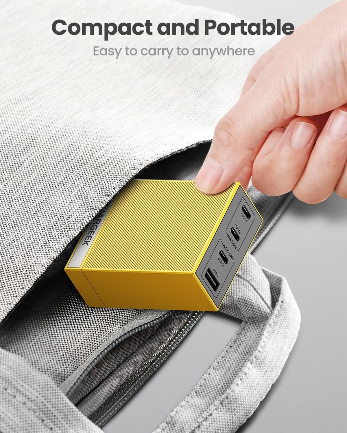 Shargeek 100W Pro GaN Charger with 3 Universal Travel Adapter Plugs