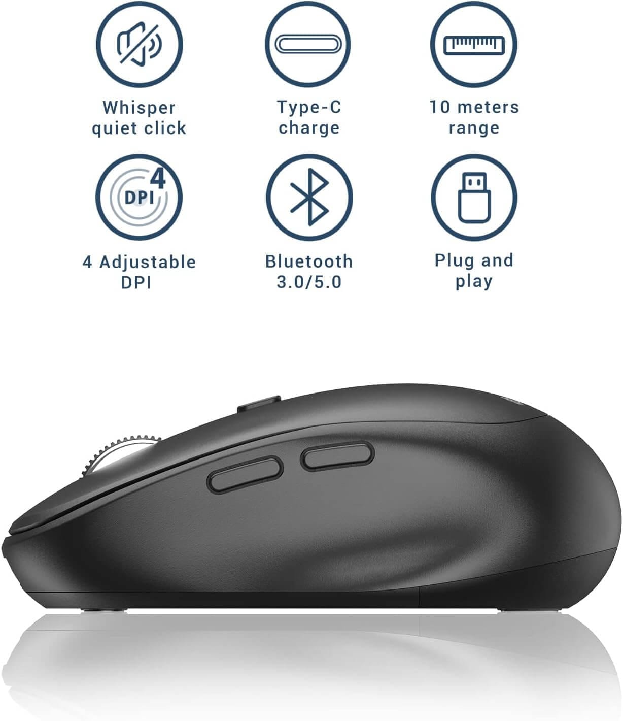 iClever MD165 Dual Mode Bluetooth Mouse