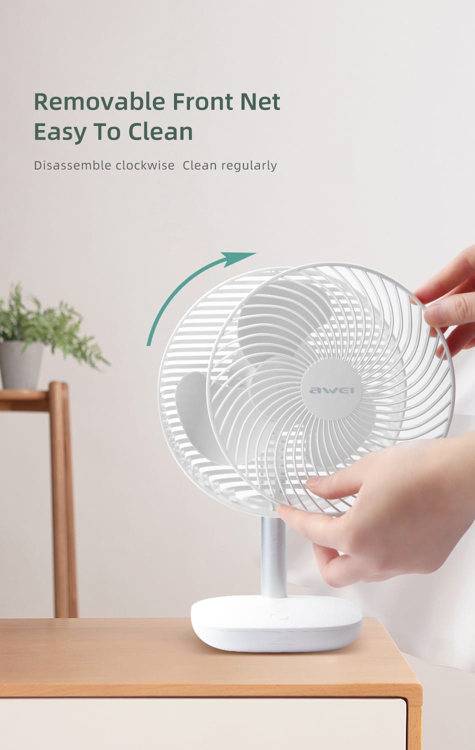 AWEI F23 Rechargebale Desk Fan
