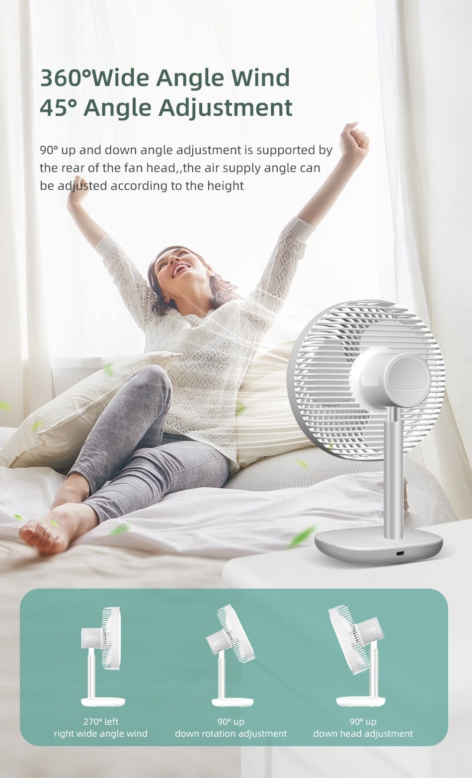 AWEI F23 Rechargebale Desk Fan