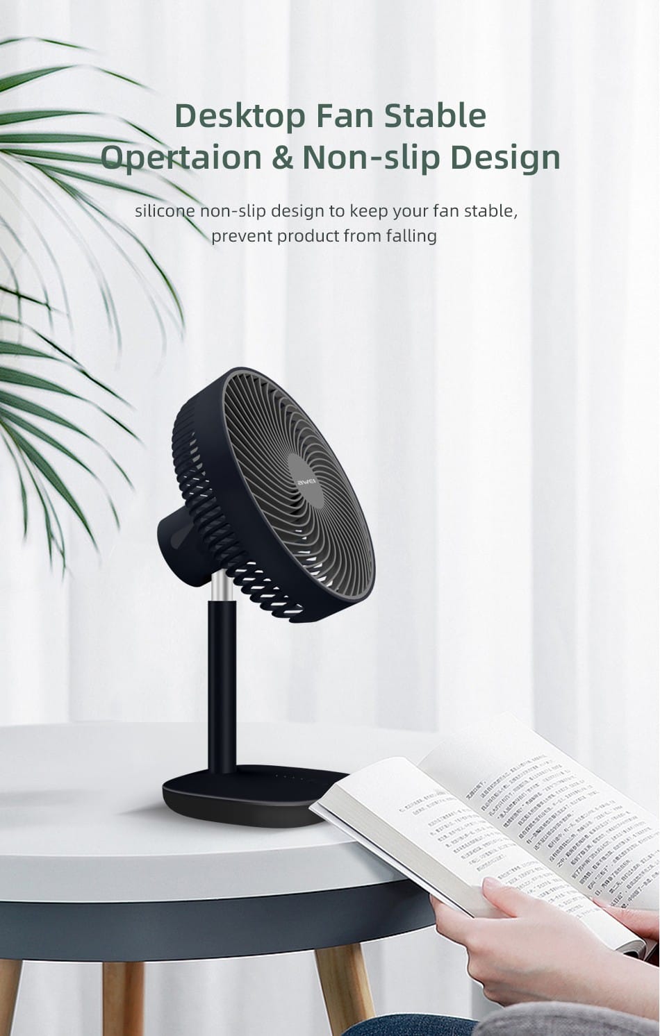 AWEI F23 Rechargebale Desk Fan
