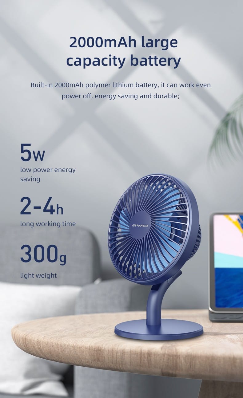 Awei F21 Mini Storm Rechargeable Adjustable Fan