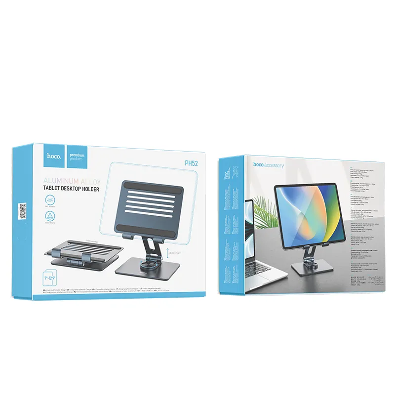 HOCO PH52 Aluminum Alloy Desktop Lifting Rotating Bracket Stand for 7-12.9 Inch Tablet