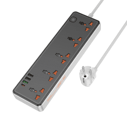Hoco AC14A Rico 5-position Socket with PD30W+3USB Ports