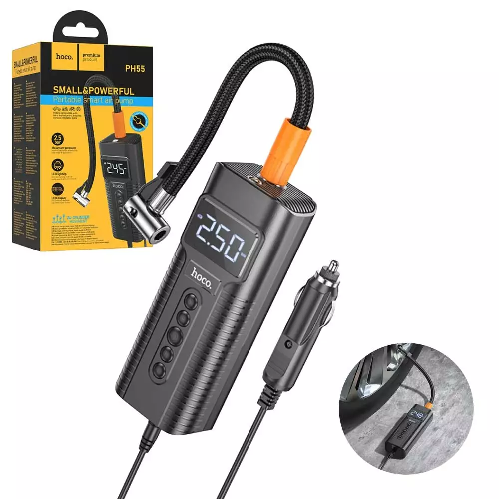 Hoco PH55 Roys Smart Car Air Pump (Black)