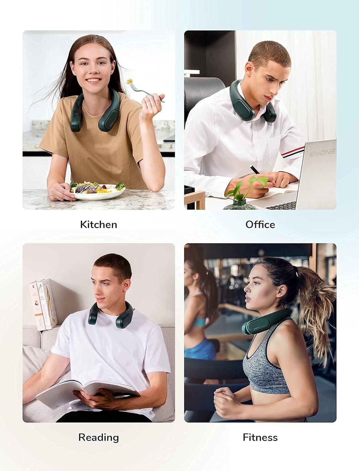 JISULIFE FA12R Bladeless Neck Cooler-Upgraded Version 4000mAh