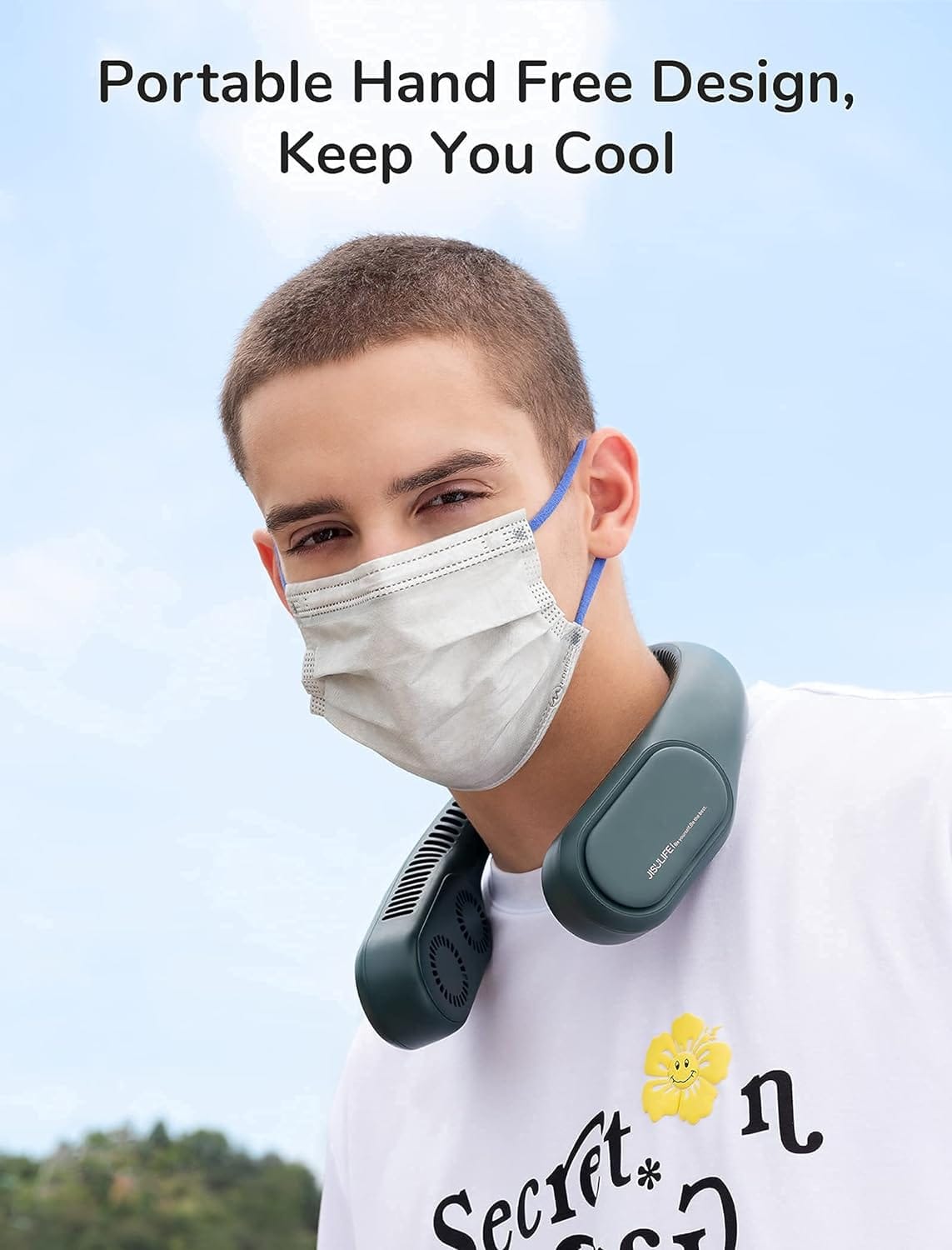 JISULIFE FA12R Bladeless Neck Cooler-Upgraded Version 4000mAh