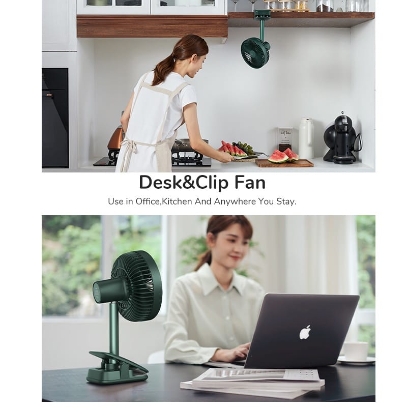 JISULIFE FA13R Clip Fan Auto-Oscillating Clip-on Fan 8000mAh