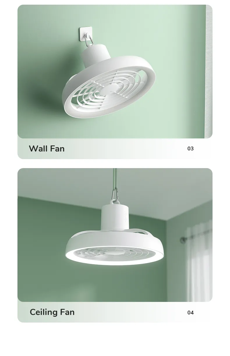 JISULIFE FA17 Outdoor LED Ceiling Fan with Big Tripod Stand