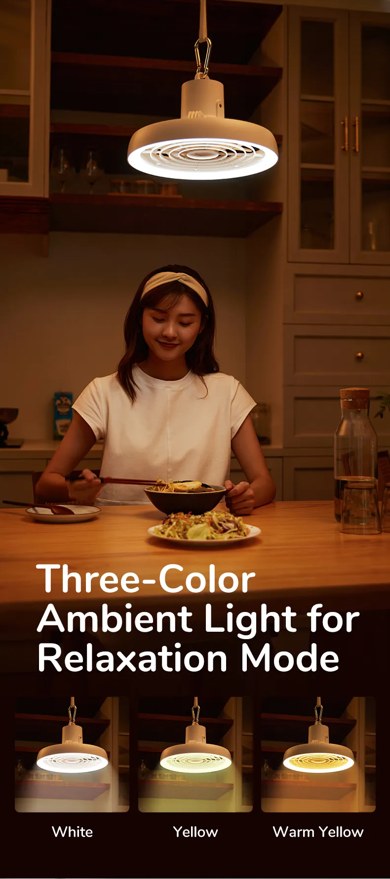 JISULIFE FA17 Outdoor LED Ceiling Fan with Big Tripod Stand