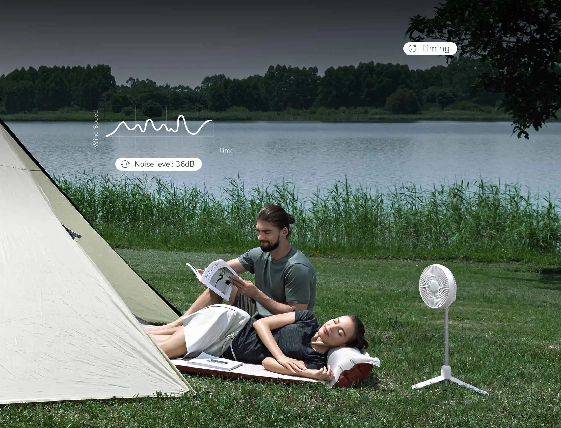 JISULIFE FA37 Retractable Ceiling Fan USB Ceiling Fan