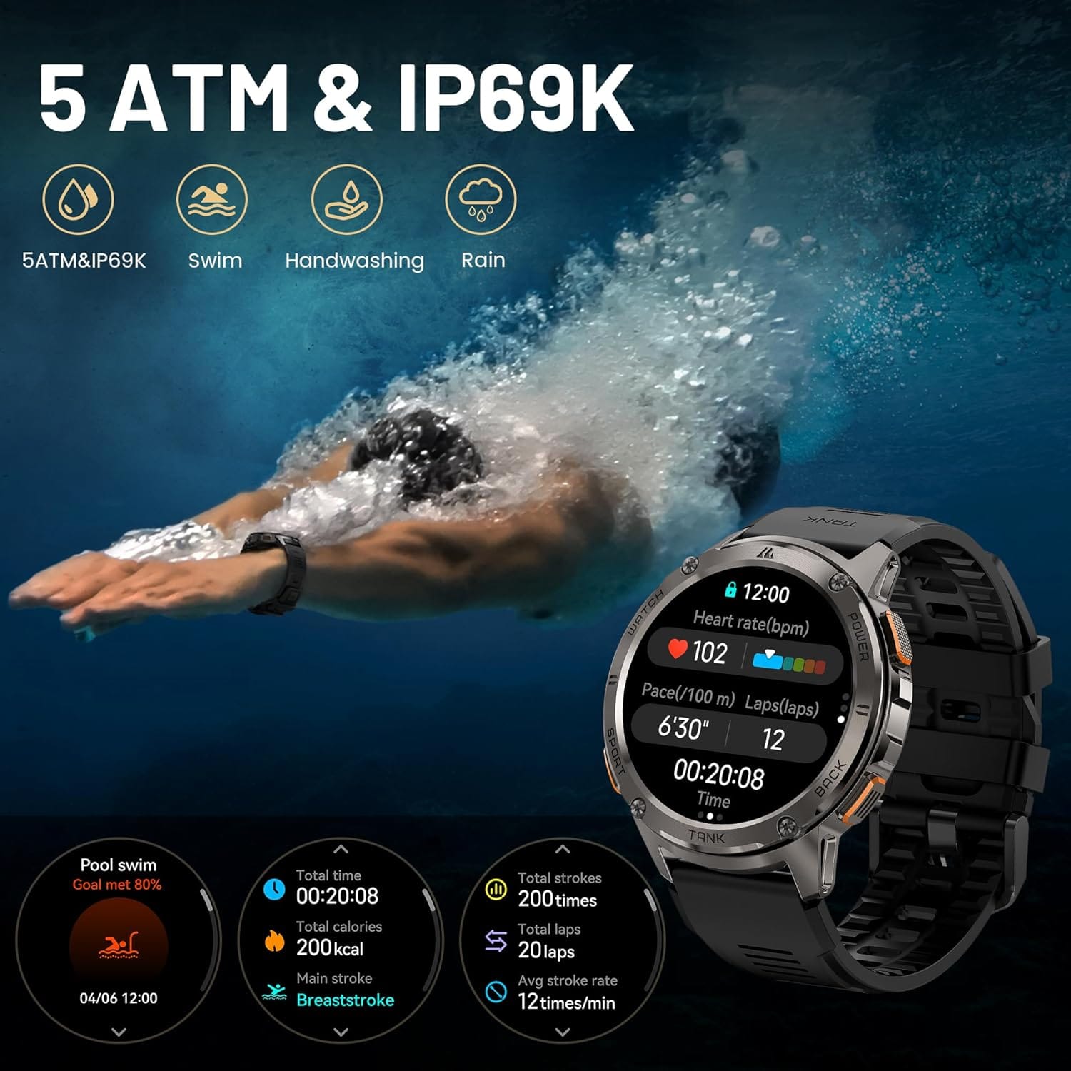 KOSPET TANK T3 BT Calling Smart Watch
