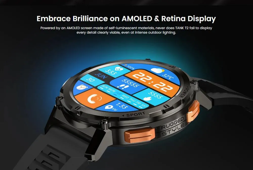 Kospet Tank T2 Smart Watch (Special Edition Dual Strap)