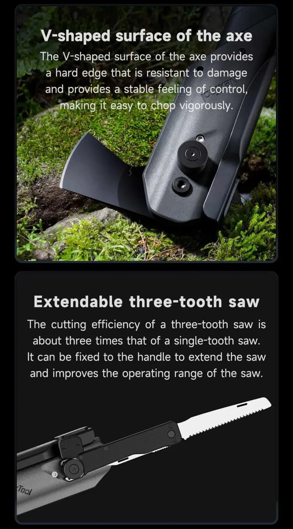 NexTool Outdoor Multi-functional Shovel 7 in 1 Multitool Camping Folding Shovel Hoe Axe Hammer Wood Saw Knife Survival Tool (1)