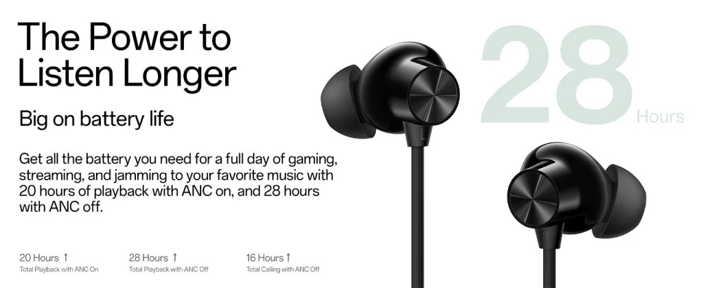 OnePlus Bullets Wireless Z2 ANC Neckband (45dB ANC)