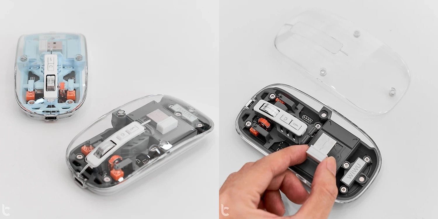 WiWU Transparent Crystal Magnetic Wireless Mouse with RGB