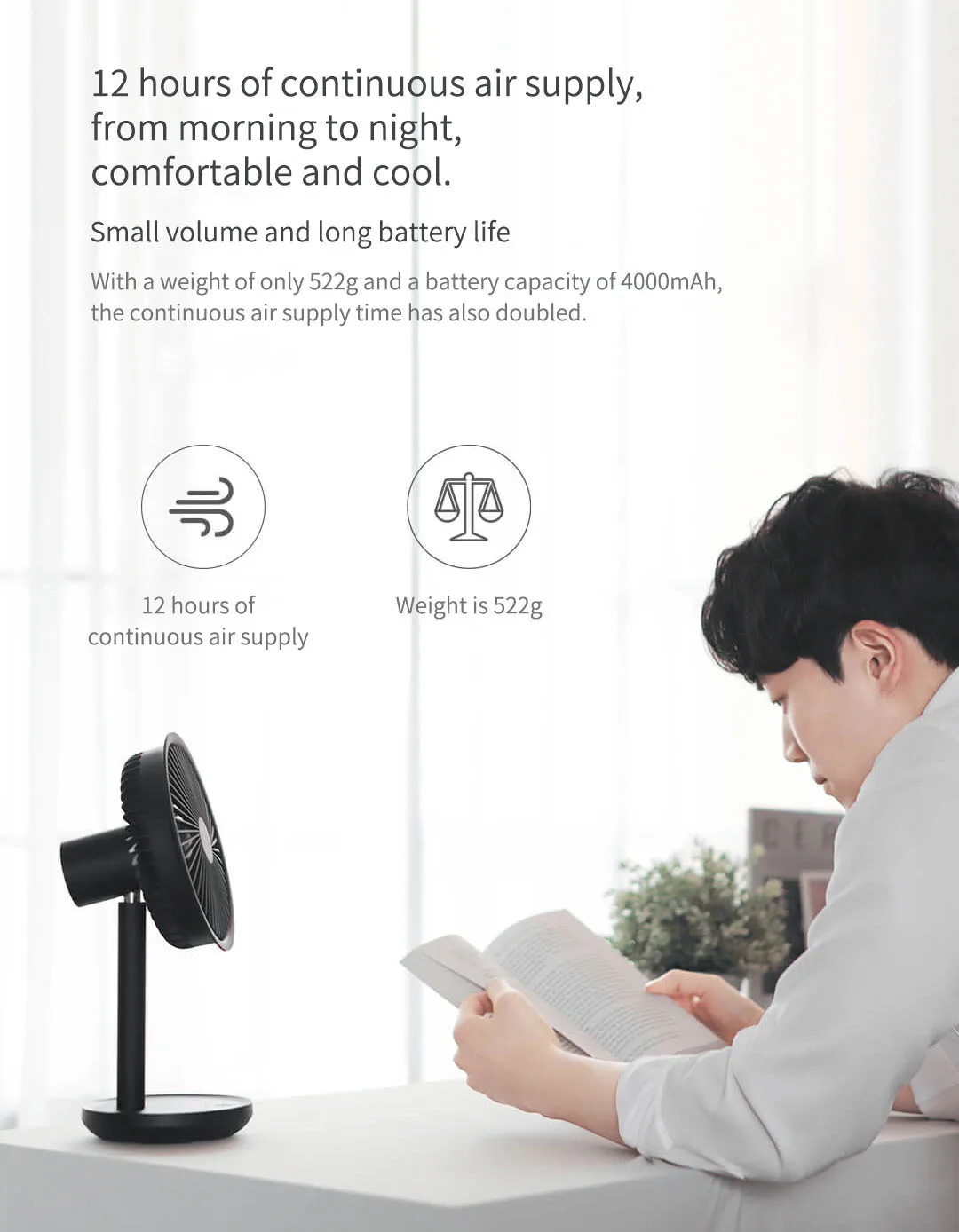 Xiaomi Solove F5 Desktop Fan 4000mAh Battery