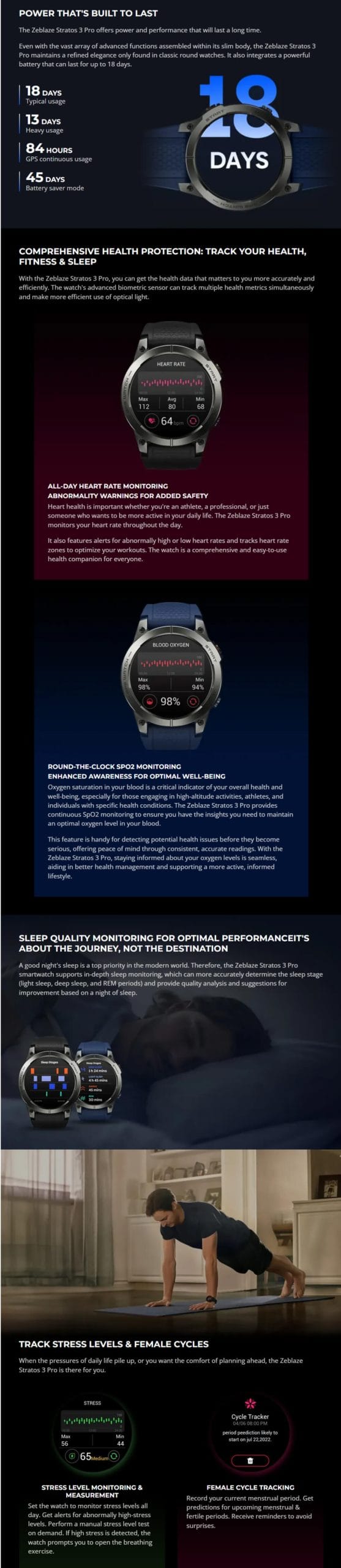 Zeblaze Stratos 3 Pro Smart Watch With GPS