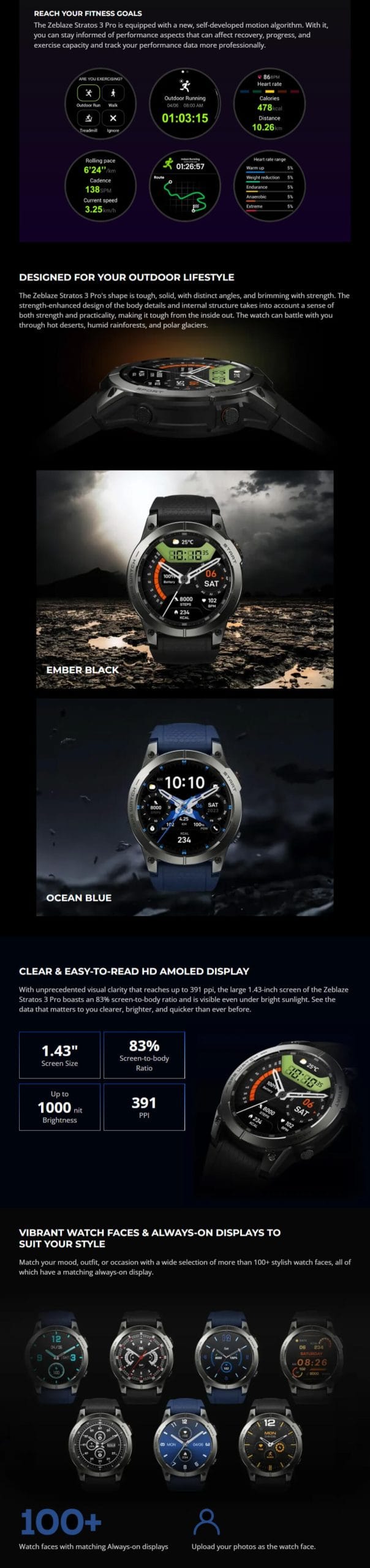 Zeblaze Stratos 3 Pro Smart Watch With GPS