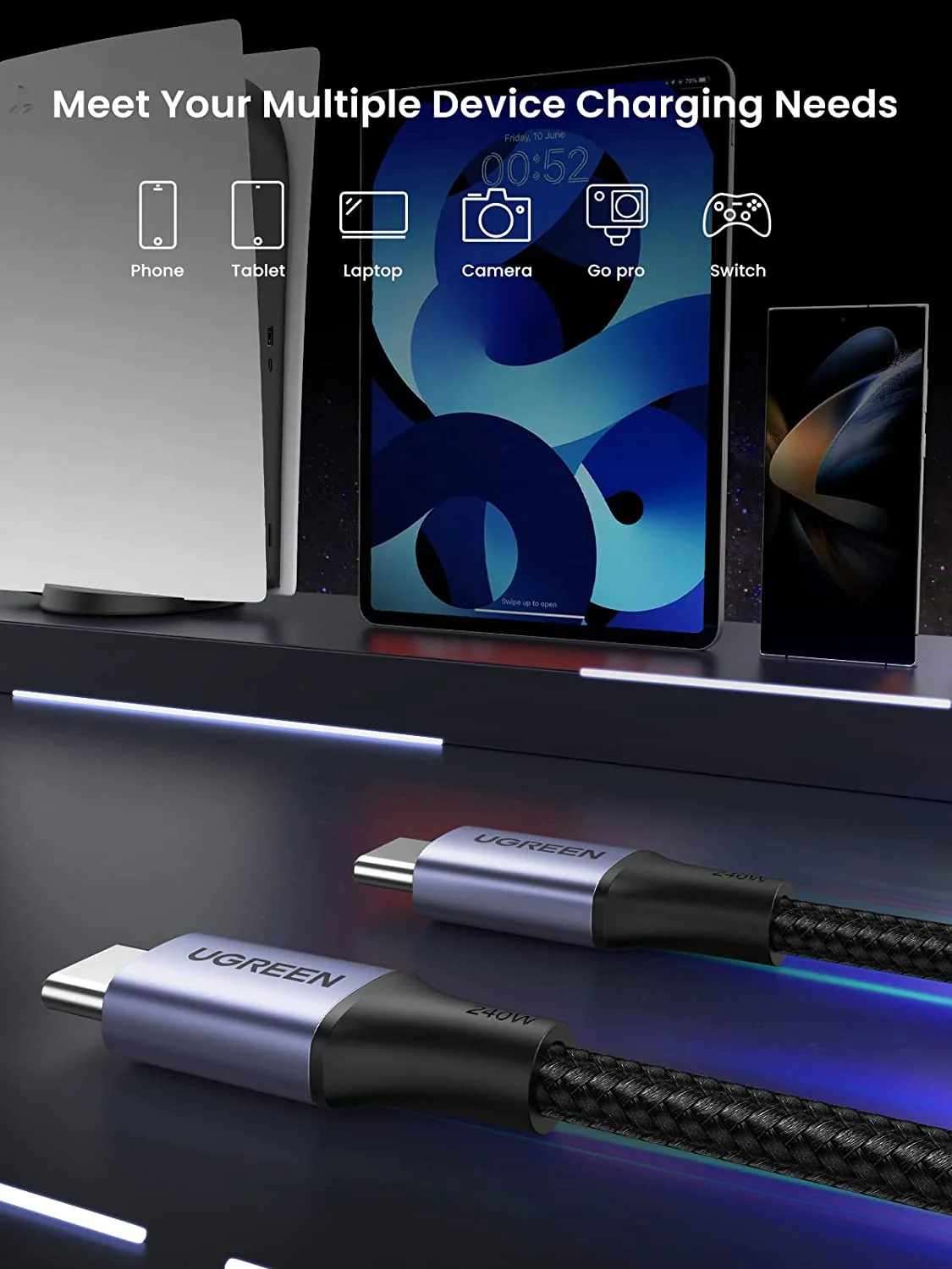 UGREEN 240W PD 3.1 USB C to USB C Cable (2 Meter)