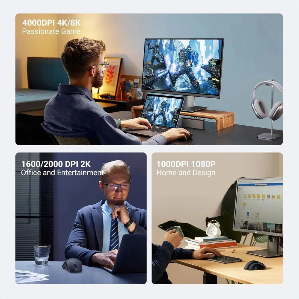 UGREEN MU101 Ergonomic Wireless Mouse 4000 DPI