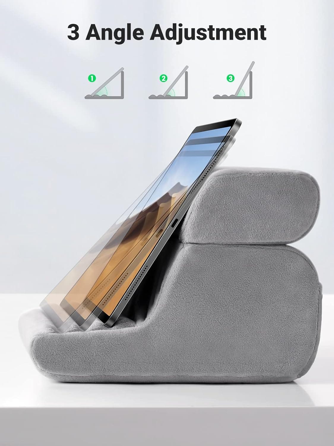 UGREEN Tablet Pillow Stand Adjustable Holder with 3 Viewing Angles for iPad Tablet