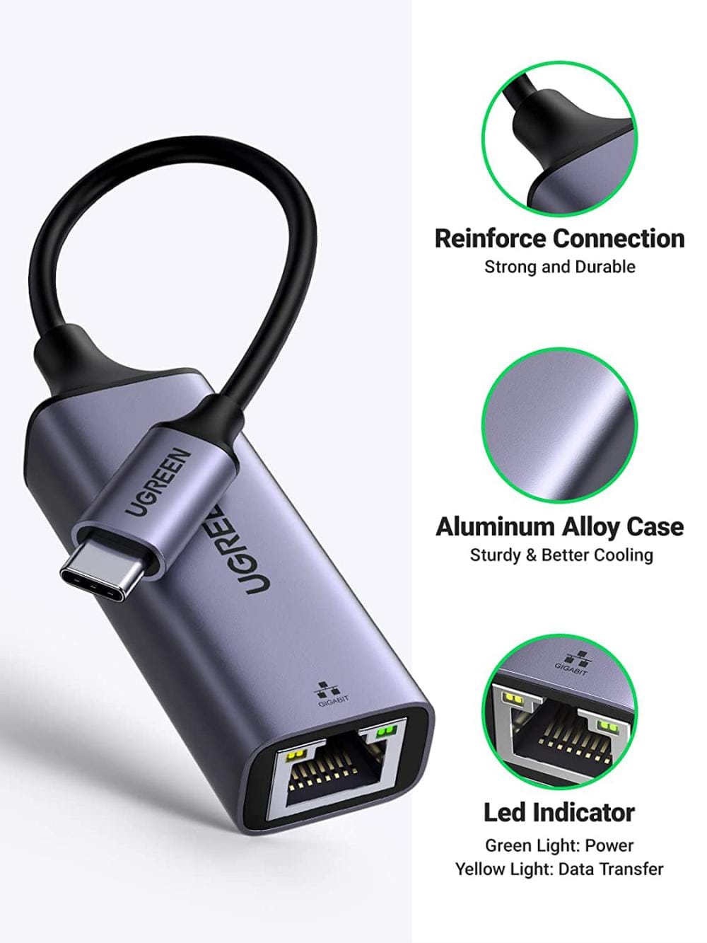 UGREEN USB C to Ethernet Adapter Gigabit RJ45