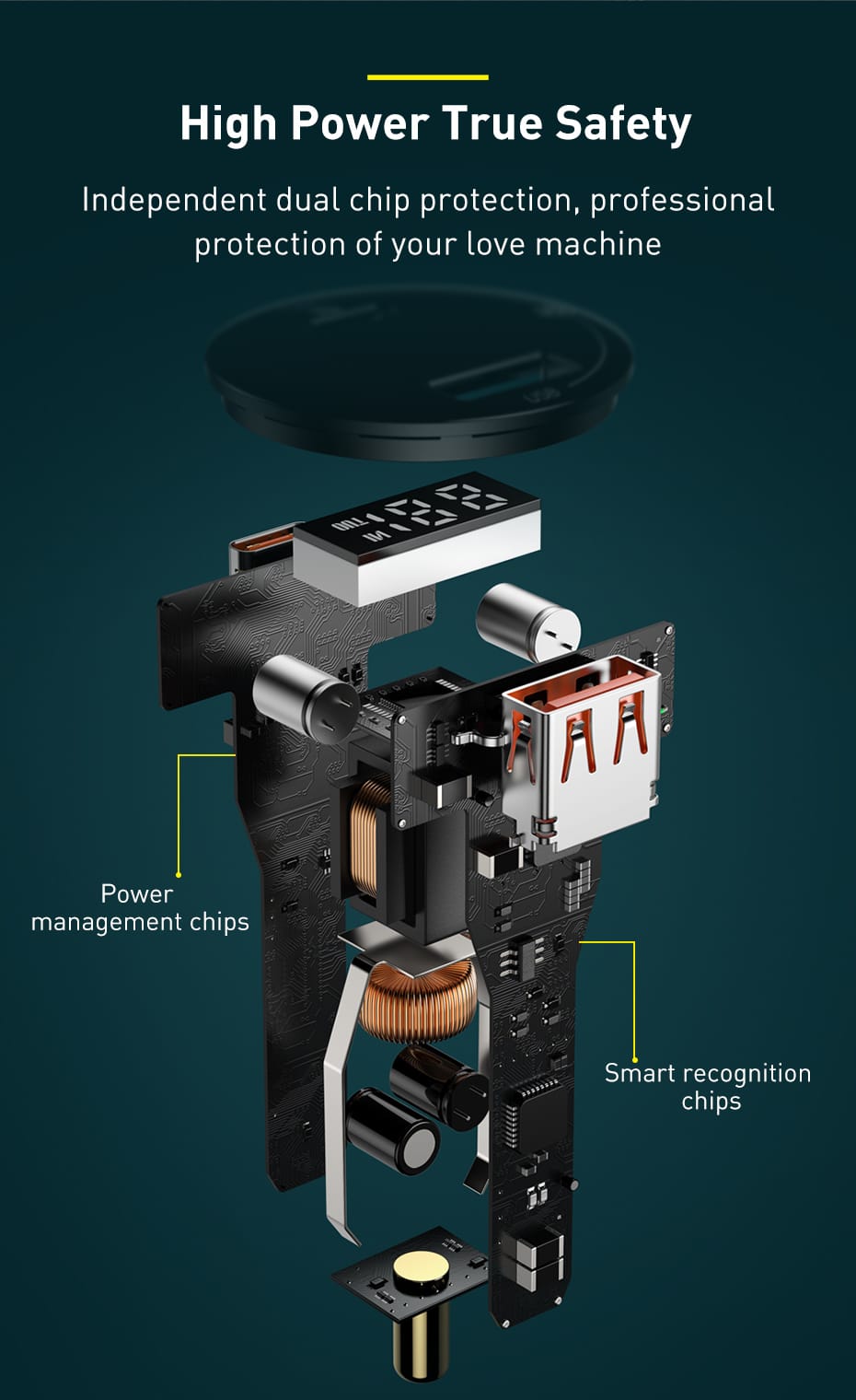 Baseus Supreme Digital Display PPS 100W USB Car Charger with Type C Cable 
