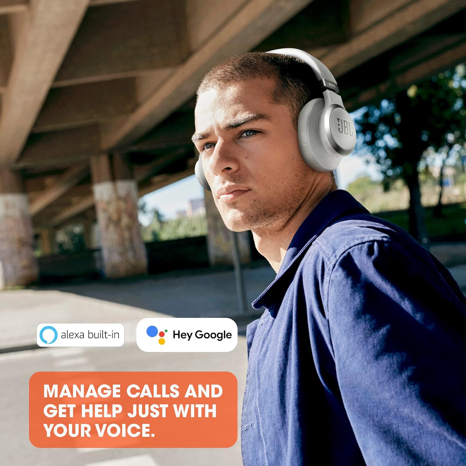 JBL Live 660NC Over-Ear Adaptive Noise Cancellation Wireless Headphone