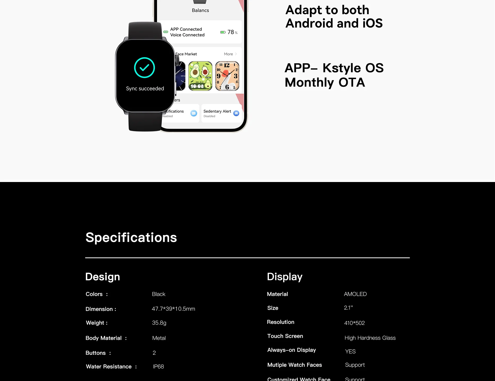 Kieslect Balancs BT Calling Smart Watch