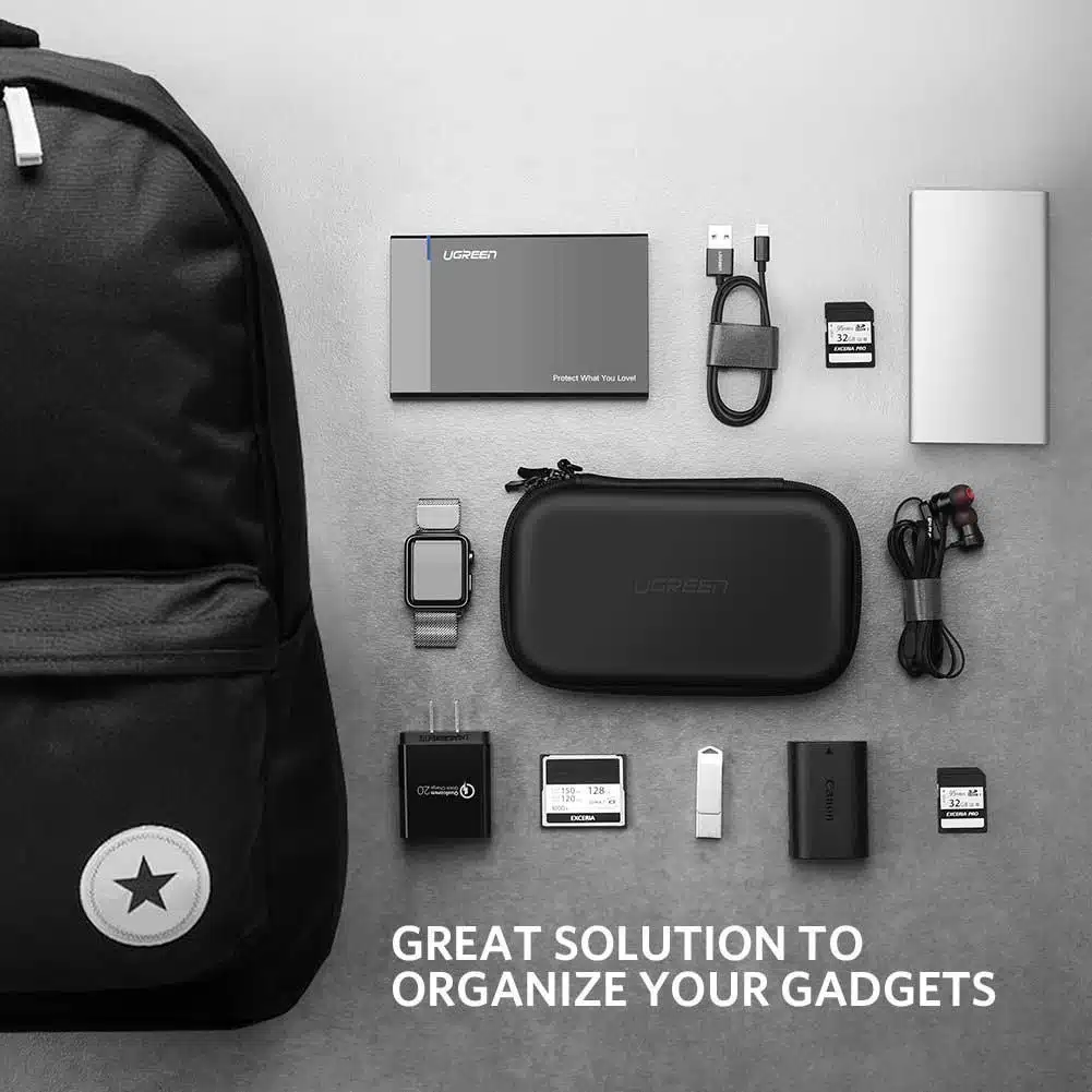 UGREEN 40707 External Hard Drive and Travel Electronics Organizer Case
