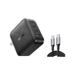Ugreen 65W GaN PD Wall Charger 4 Ports with Type C Cable 3C1A