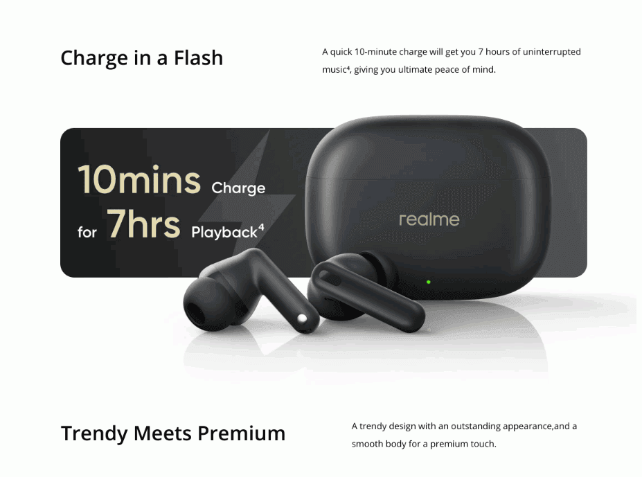 realme Buds T300 ANC TWS Earbuds 